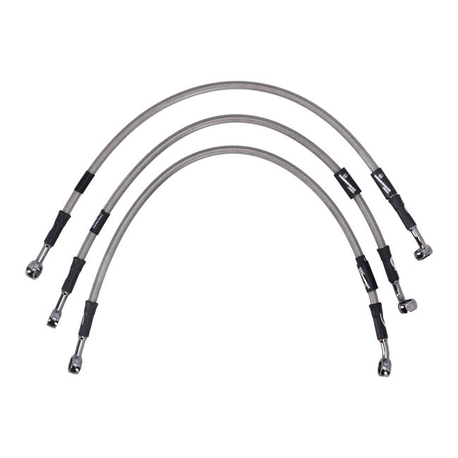 Stainless Clear Coated Front Brake Line For 99-05 FXDX