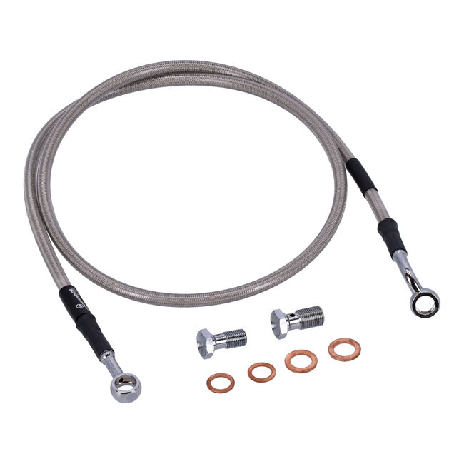 Stainless Clear Coated Front Brake Line For 92-03 XLH 883 Deluxe