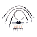 Stainless Clear Coated Front Brake Line For 04-07 FLHRS/I NU