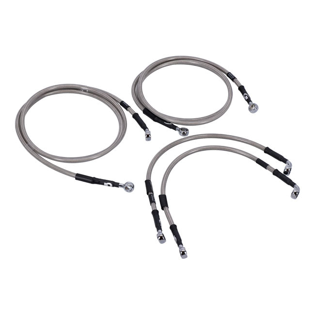 Stainless Clear Coated Front Brake Line For 08-13 FLTR ABS