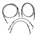 Stainless Clear Coated Front Brake Line For 09-13 FLH/FLT All Models EX 09-13 FLTR ABS