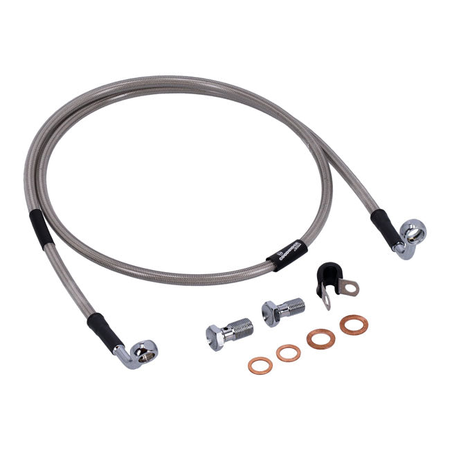 Stainless Clear Coated Front Brake Line For 05-07 FLSTSC Heritage Softail Classic