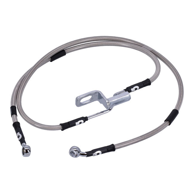 Stainless Clear Coated Rear Brake Line For 2007 FLSTF