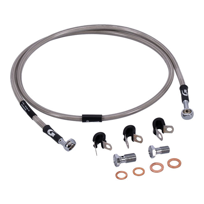 Stainless Clear Coated Front Brake Line For 06-13 FXDBI Street BOB