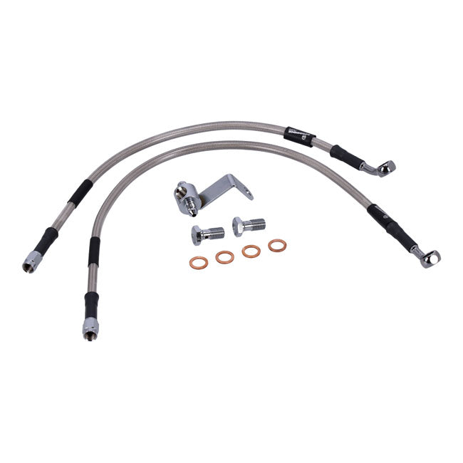 Stainless Clear Coated Rear Brake Line For 84-90 FXST