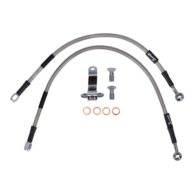 Stainless Clear Coated Rear Brake Line For 84-90 FXST