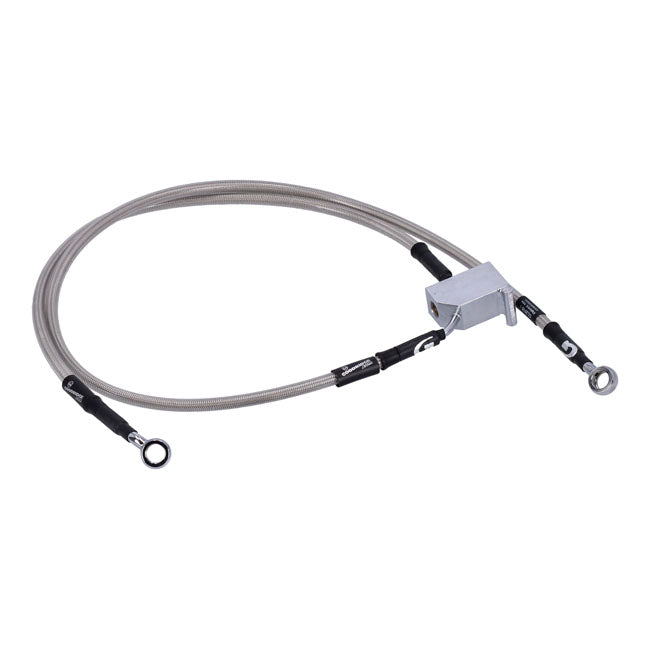 Stainless Clear Coated Rear Brake Line For 2006 FXST/S/B NU