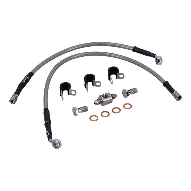 Stainless Clear Coated Rear Brake Line For 04-13 XL Models