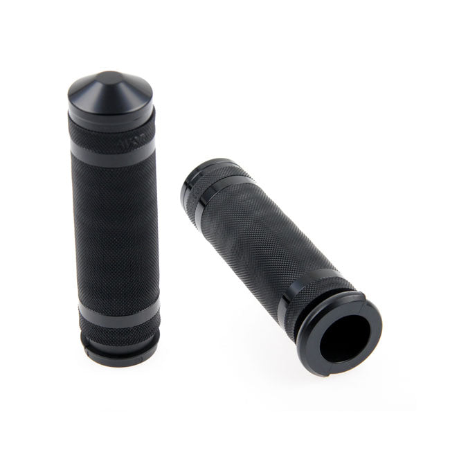 Grooved Handlebar Grips Black - 1" / 25.4 MM For 08-21 H-D With E-Throttle Excl. 18-21 FLTRXSE