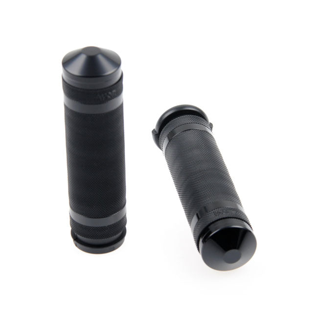 Grooved Handlebar Grips Black - 1" / 25.4 MM For 08-21 H-D With E-Throttle Excl. 18-21 FLTRXSE