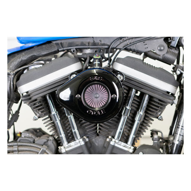 Air Stinger Stealth Air Cleaner Kit Teardrop Black For 07-22 XL