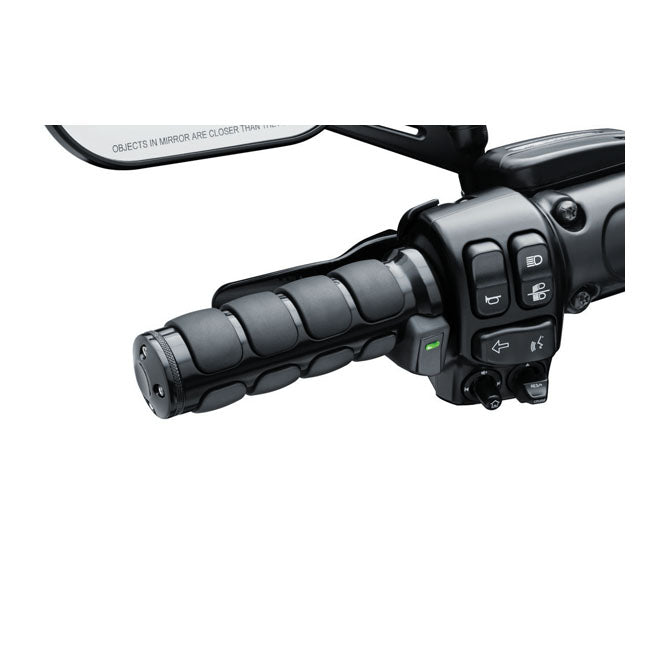 Heated ISO Grips Gloss Black For 08-21 H-D With e-Throttle