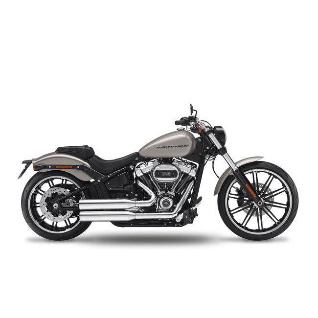 Straight Cut Short Fusion Long 2-2 Exhaust Chrome For 107" M8 Softail Models: 18-20 Breakout