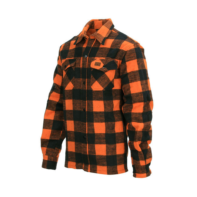 Motorcycle Storehouse Lumberjack Flannel Shirt Checkered Orange / Black