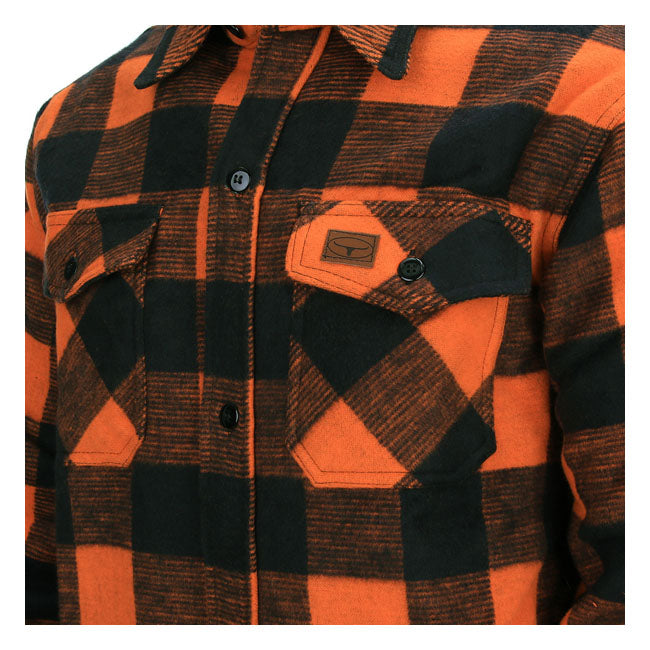 Motorcycle Storehouse Lumberjack Flannel Shirt Checkered Orange / Black