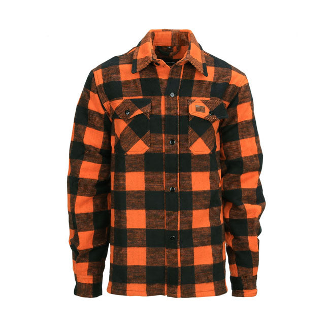 Motorcycle Storehouse Lumberjack Flannel Shirt Checkered Orange / Black