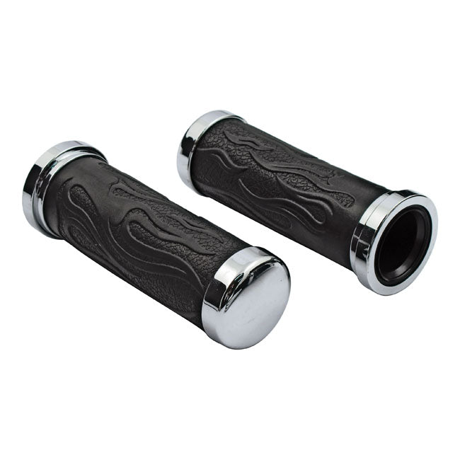 Flamed Handlebar Grips For 1 Inch 25.4mm handlebars