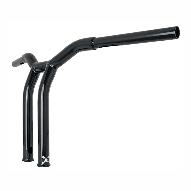 Dominator Raked 1-1/4 Inch T-Bar 12 Inch Rise Gloss Black