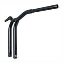 Dominator Raked 1-1/4 Inch T-Bar 14 Inch Rise Gloss Black