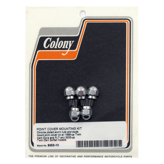 Point Cover Mount Kit Acorn Chrome For 99-17 Twin Cam