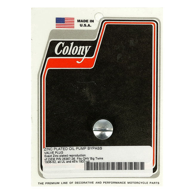 Bypass Plug Oil Pump 929675