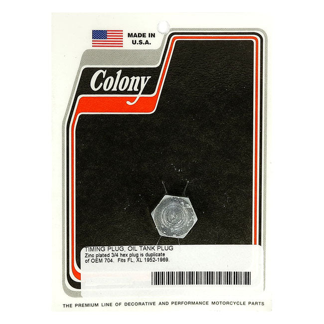 Timing/Drain Plug Hex Head Zinc