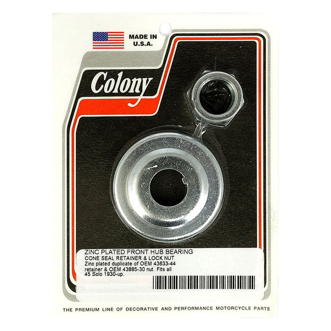 Wheel Bearing Cone Seal Retainer & Nut Kit Zinc For 30-52 45 Inch