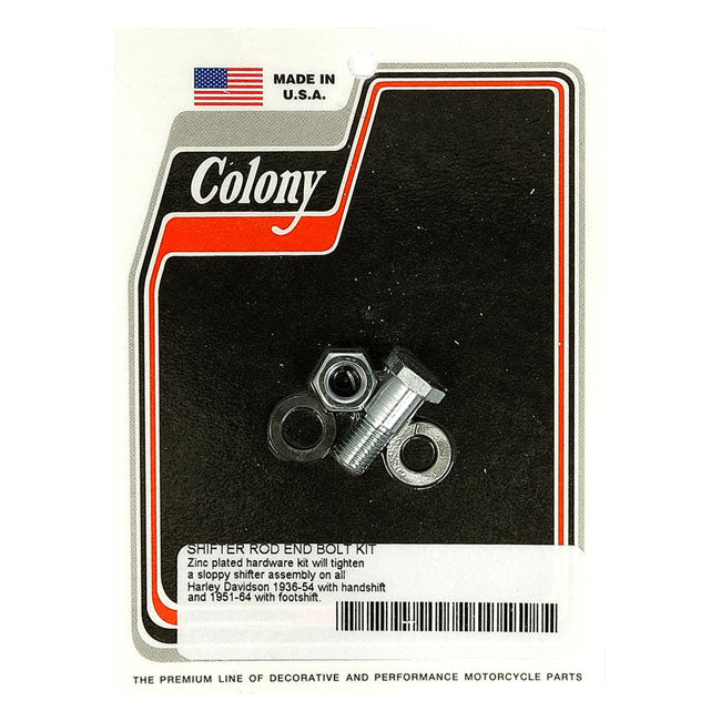 Shifter Rod Bolt End Kit Zinc For 36-54 hand shift H-D