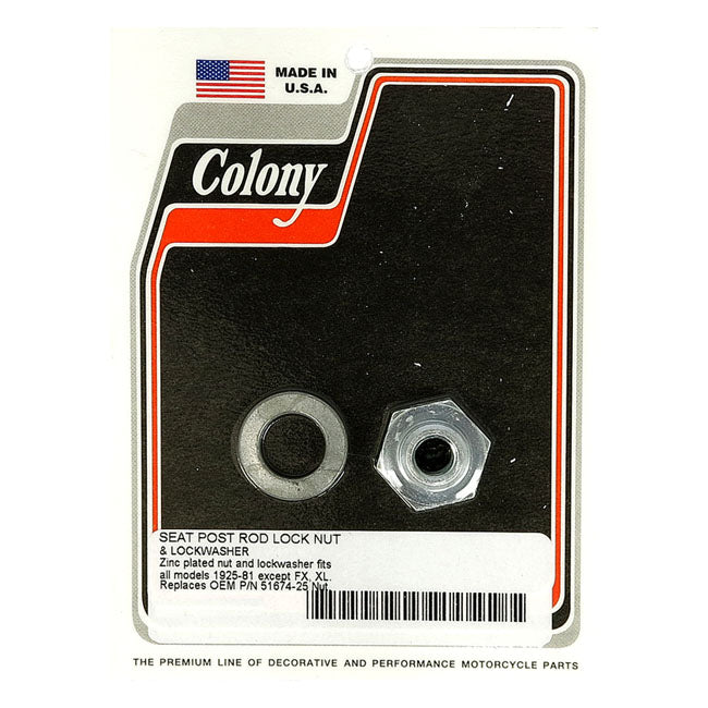 Seat Post Rod Lock Nut Kit Zinc For 25-E81 H-D Models