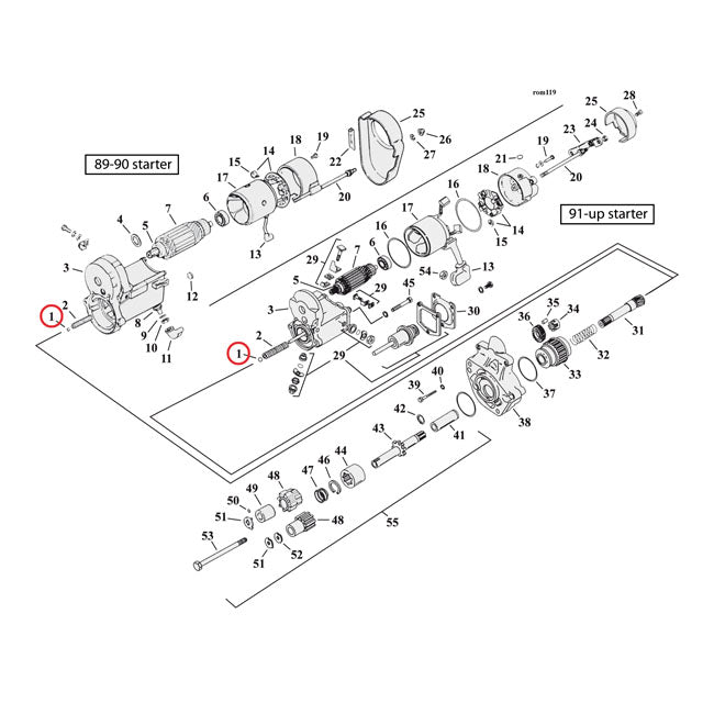 Ball Compression Spring Starter Motor For 89-17 B.T.