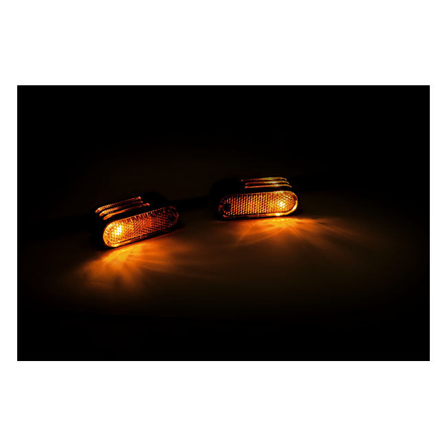 Single Filament Lango Side Lighters Turn Signals Amber Lens Black