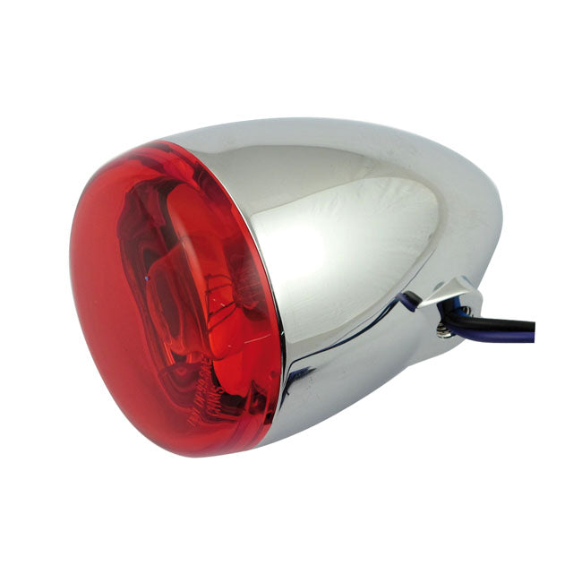 Chris Bullet Turn Signal Chrome Red Lens