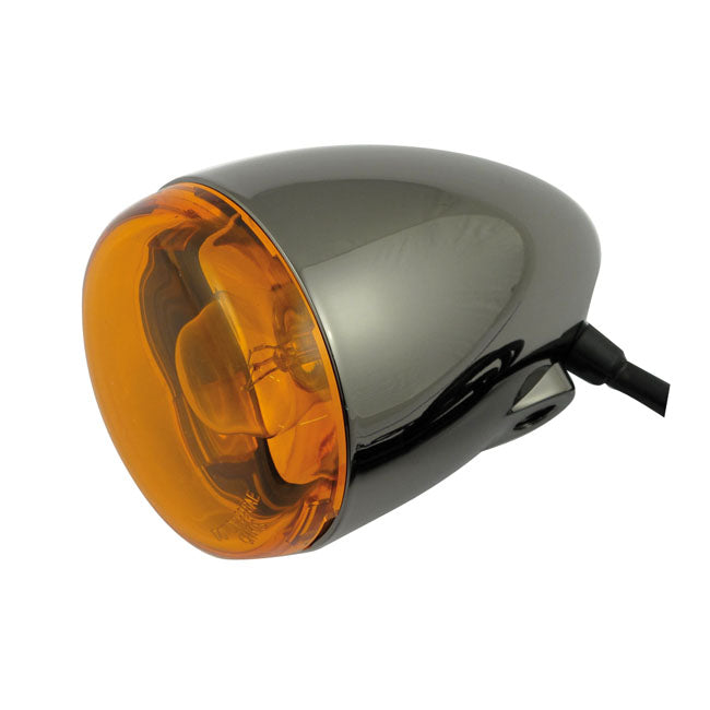 Bullet Turn Signal Black Nickel Amber Lens 932072