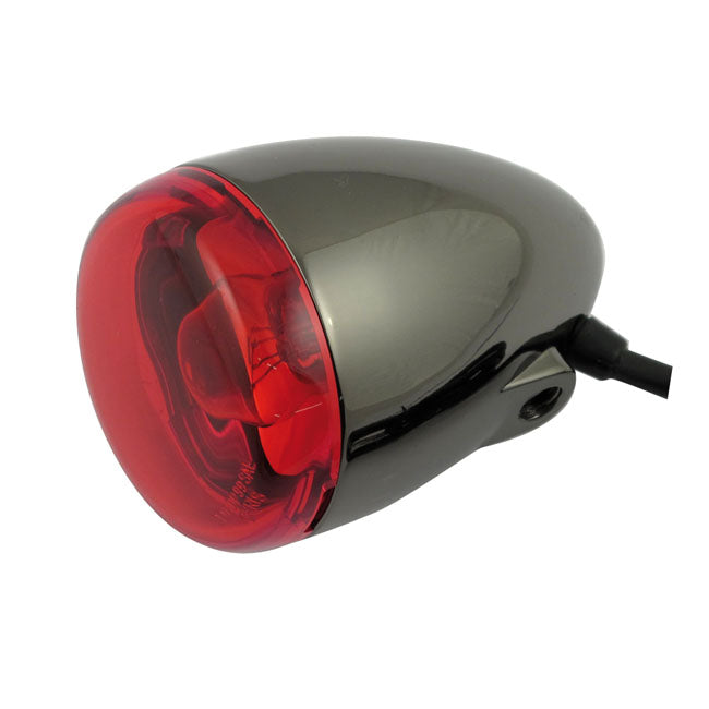 Chris Bullet Turn Signal Black Nickel Red Lens - 16 MM