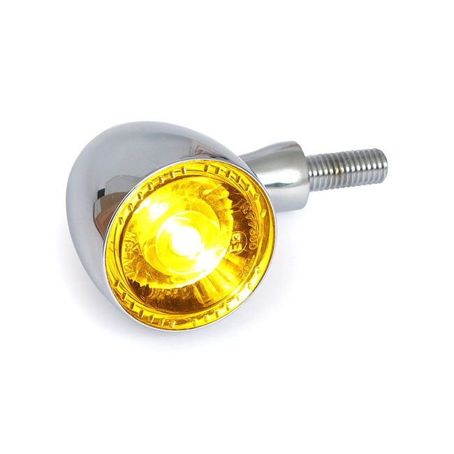 Bullet 1000PL Indicator With Yellow Position Light Chrome