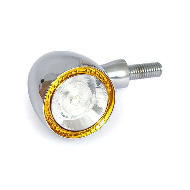 Bullet 1000PL Indicator With Yellow Position Light Chrome