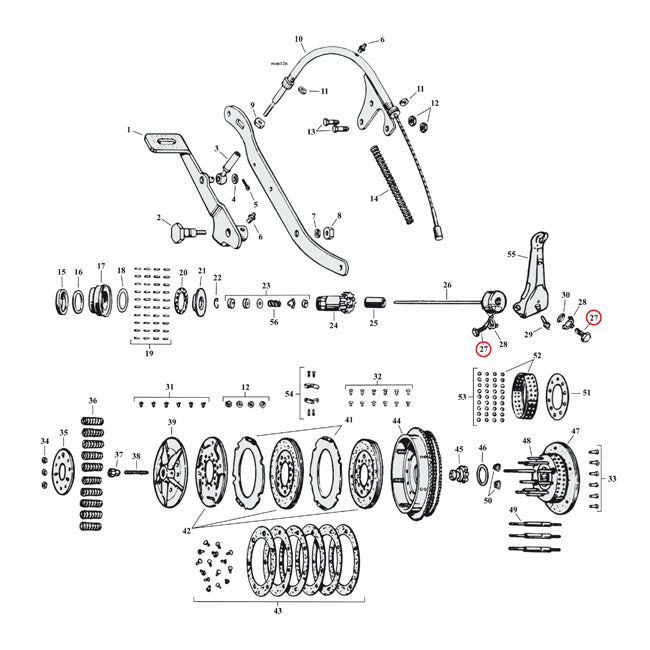 Screw Clutch Release Lever For 44-52 45 Inch W Models NU