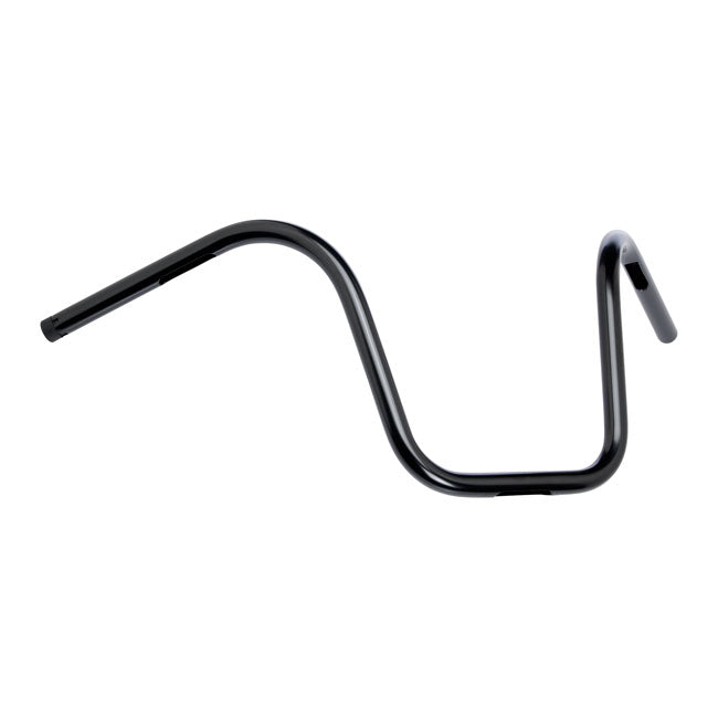 1 Inch Apes Handlebar 12 Inch Rise Black TUV Approved Fits 82-21 H-D Mech. Or E-Throttle With 1" I.D. Risers