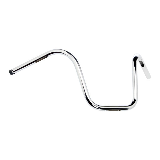 1 Inch Apes Handlebar 12 Inch Rise Chrome TUV Approved Fits 82-21 H-D Mech. Or E-Throttle With 1" I.D. Risers
