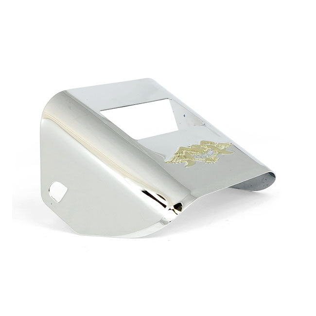 73-Up Taillight Visor Embossed Eagle Gold For 73-23 H-D With conventional center mounted taillight