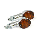 Micro-Flash Halogen Turn Signal Chrome Dark Amber Lens