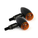 Micro Bullet 12V Halogen Turn Signals Black Grooved