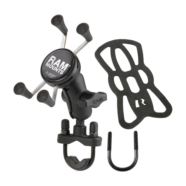 X-Grip Phone Mount With U-Bolt Base Small Phones - Short Socket Arm