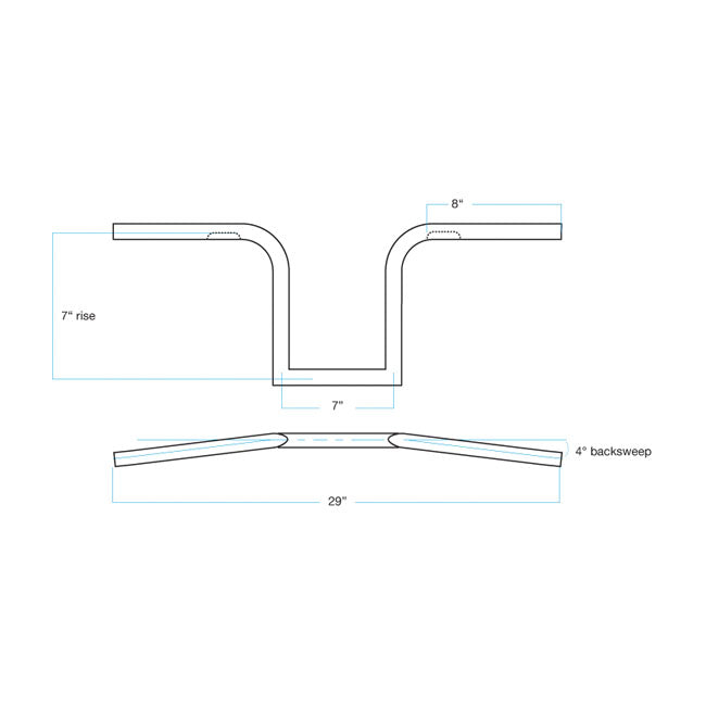 1 Inch Frisco Handlebar Chrome Fits Pre-81 H-D With 1" ID Risers