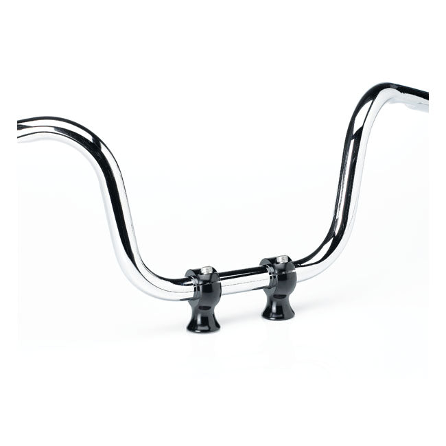 Slimline 1-3/4" Risers 1" Handlebars Black TUV Approved