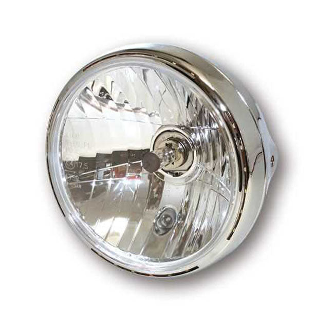 Reno II 7 Inch H-4 Headlamp Chrome Housing