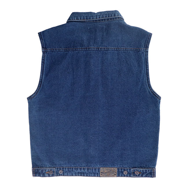 Motorcycle Storehouse Denim Vest Dark Blue