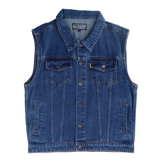 Motorcycle Storehouse Denim Vest Dark Blue