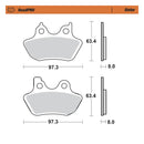 Roadpro Brake Pads Sintered For Front/rear: 00-07 B.T.