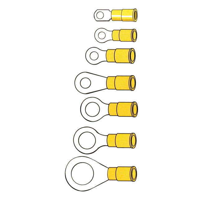 Connectors Ring Terminal PVC Crimp. Yellow 3.5 MM